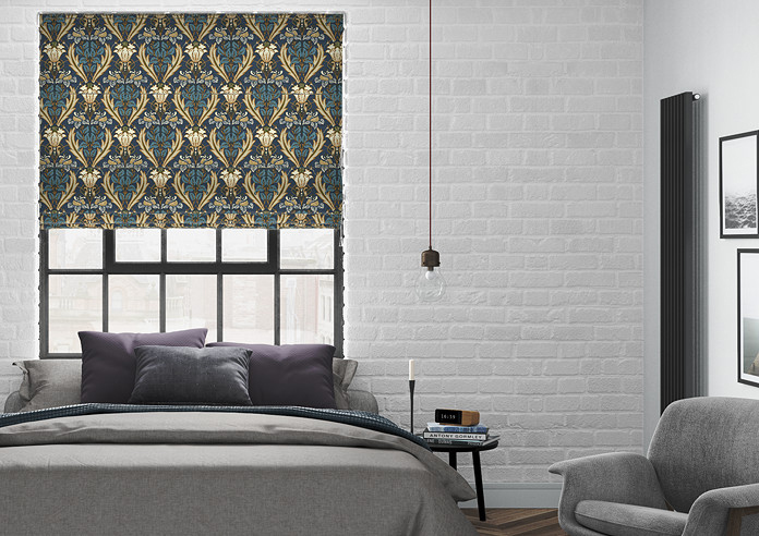 Acanthus, Navy - Roman Blind - Image 3